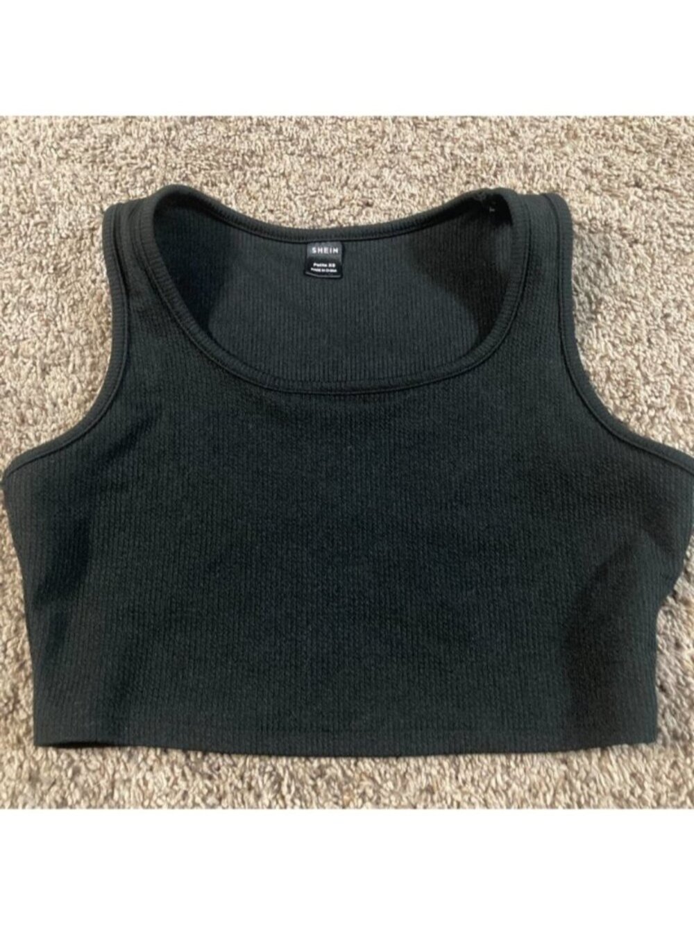 Black SHEIN ribbed crop top #shein #ribbed